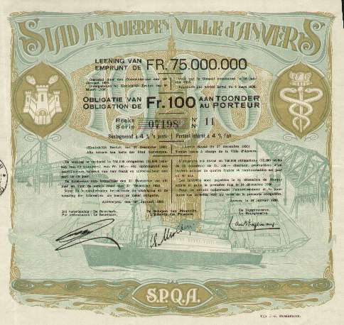 obligation de la ville d'Anvers