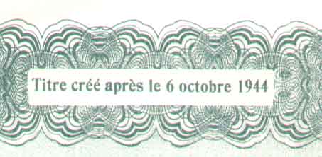 enlargement of the mandatory mention found on the shares issued after 1944